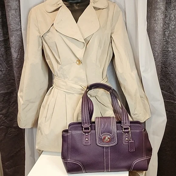 Coach Hamptons Purple Leather Satchel - Picture 12 of 12